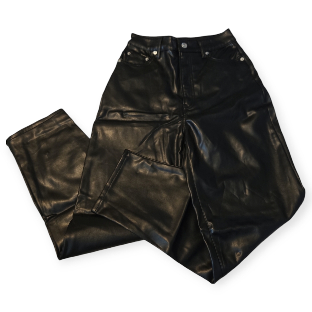 Divided Faux Leather Pants